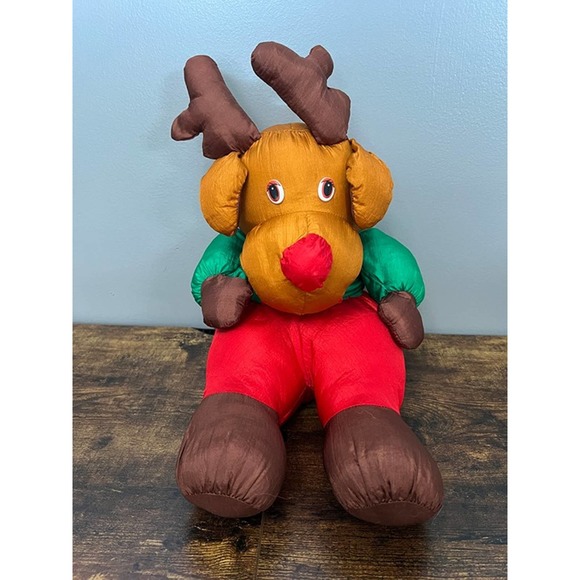 Nylon Holiday Reindeer Plush - Picture 1 of 7